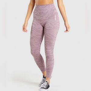 gymshark adapt animal seamless leggings zebra mallow purple size medium gym
